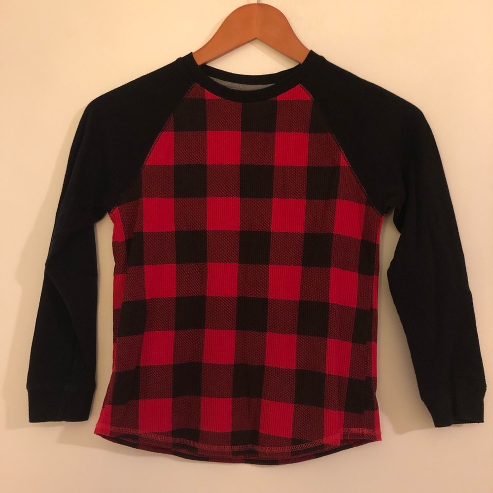 ⚡️SALE⚡️Sz 8 red and black buffalo check long sleeve